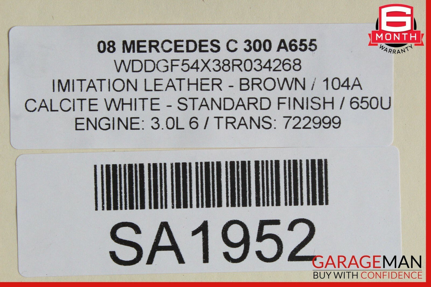 08-11 Mercedes W204 C300 C350 Front Left Side Top Upper Seat Cushion Brown