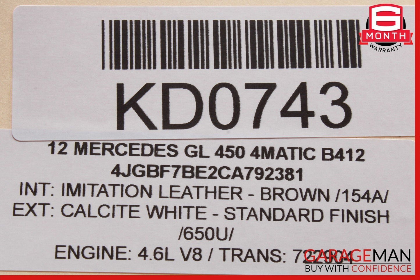 06-13 Mercedes X164 GL450 ML350 R500 Rear Trunk Tail Gate Release Open Handle