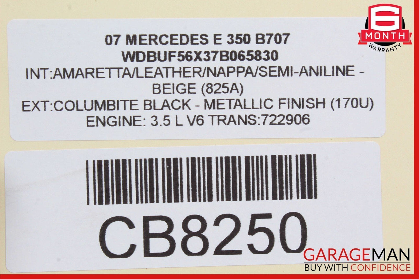 05-11 Mercedes W211 E350 C350 CLK350 Engine Upper Oil Sump Baffle Pan Assembly