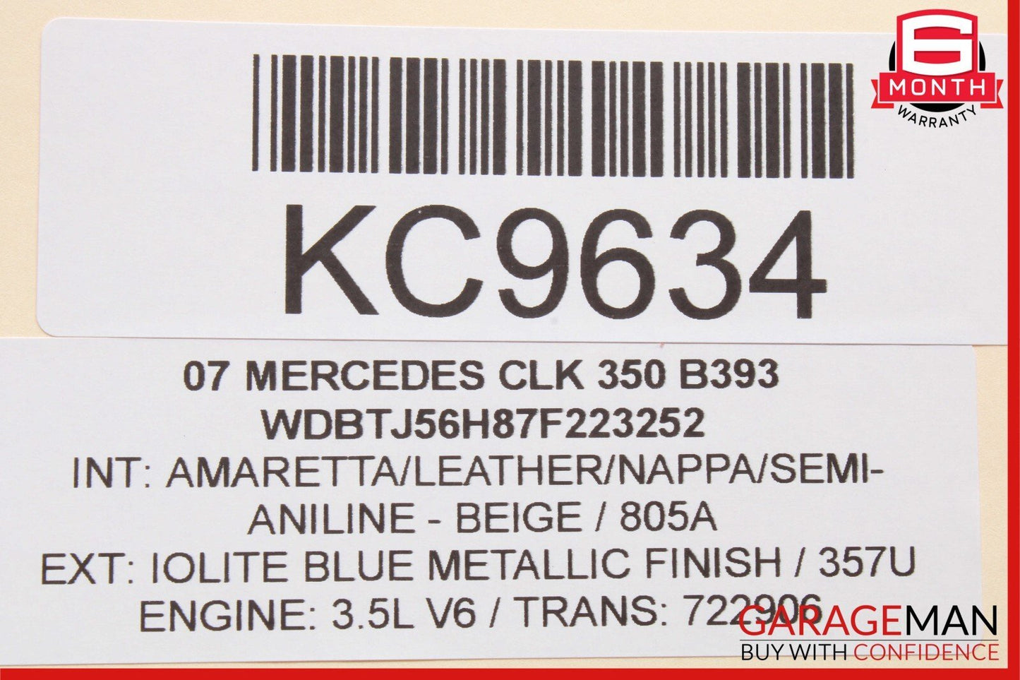 03-09 Mercedes W209 CLK320 Left Driver Side Exterior Door Handle Iolite Blue