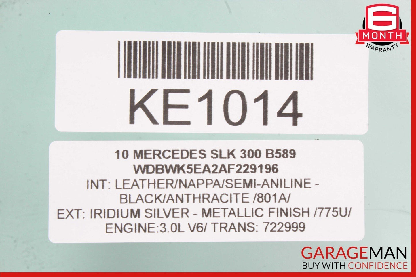 05-11 Mercedes R171 SLK300 SLK280 Quarter Window Glass Rear Right Side OEM