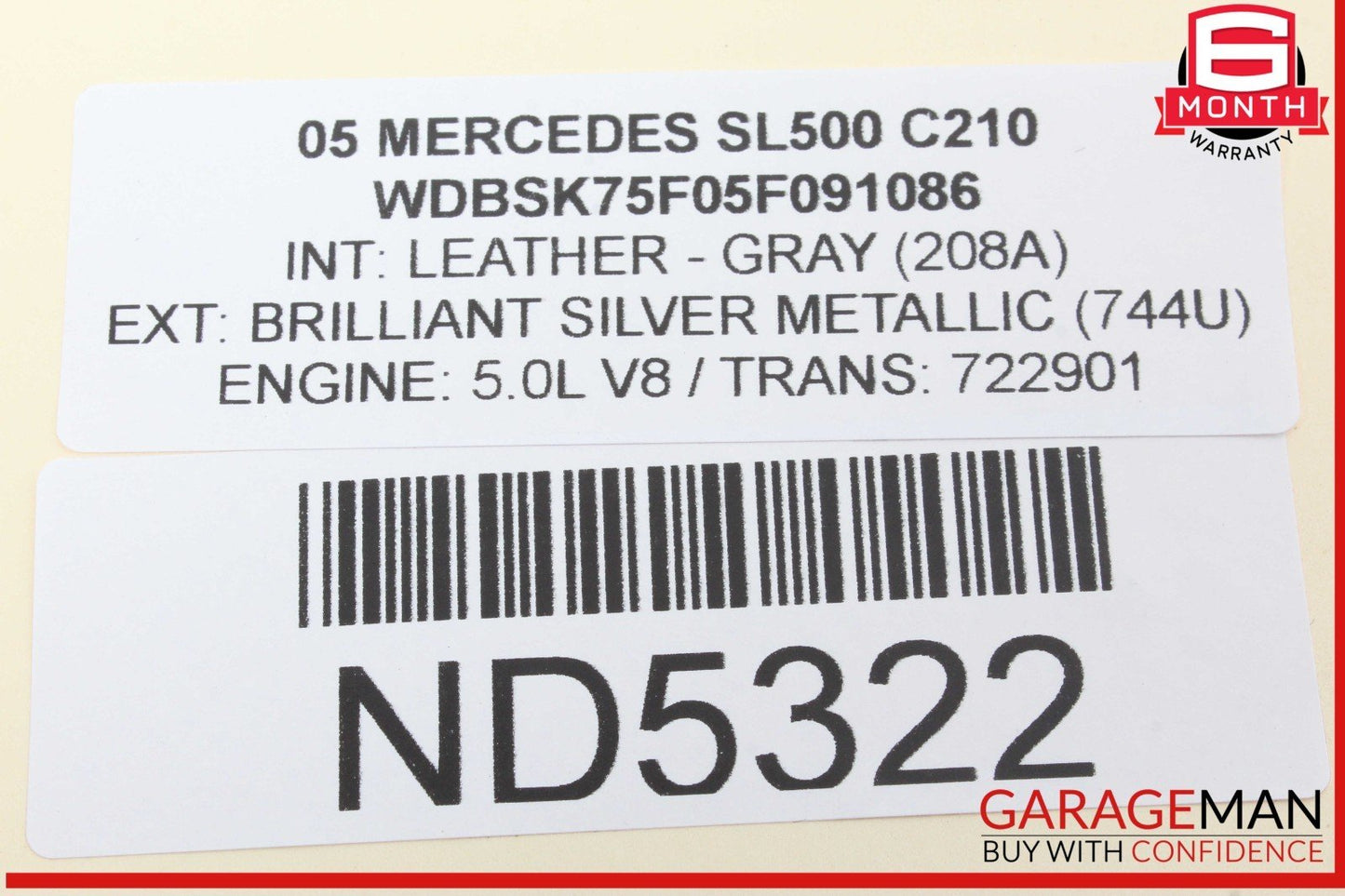 03-12 Mercedes R230 SL500 SL55 AMG Front Left Door Control Module 2308204726 OEM