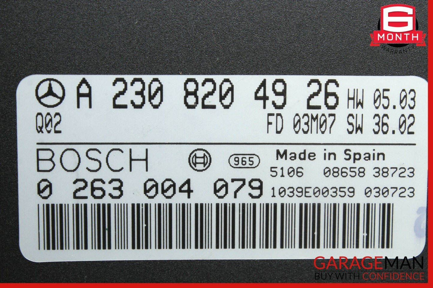 03-06 Mercedes R230 SL500 SL600 Parktronic Park Assist Control Module OEM