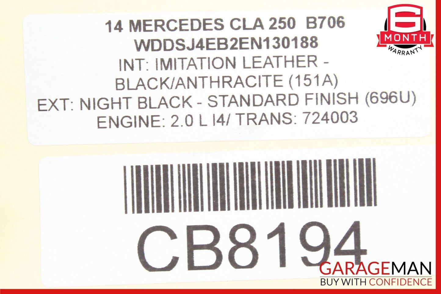 14-20 Mercedes W117 CLA250 C300 SLC300 Rear Trunk Tailgate Release Open Handle