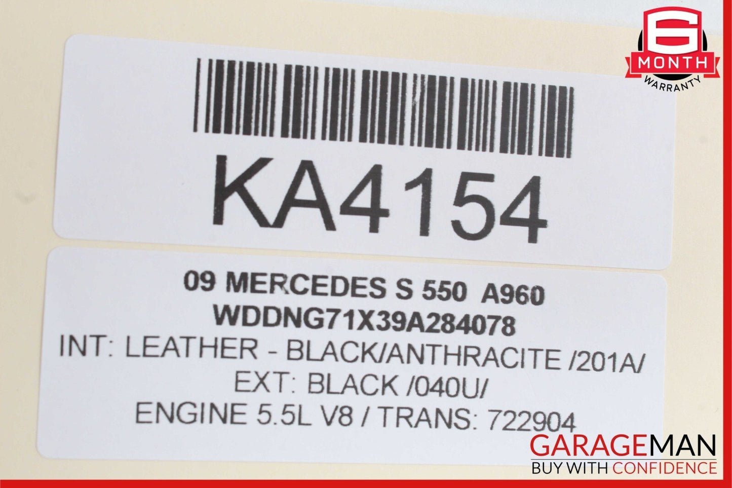 07-13 Mercedes W221 S550 Rear Right Side Keyless Go Exterior Door Handle Black