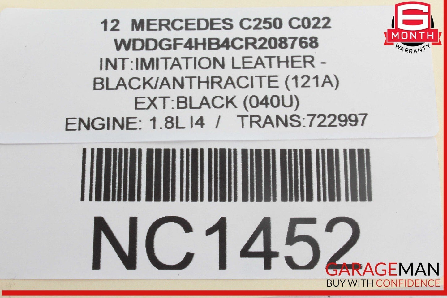 08-14 Mercedes W204 C250 Front Left Bumper Reinforcement Impact Bracket Bar OEM