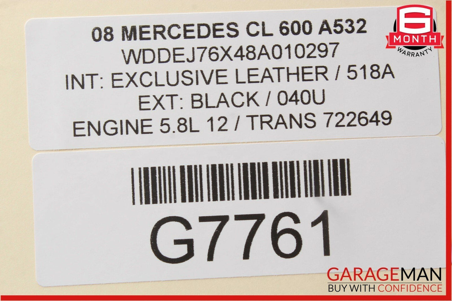 07-10 Mercedes W216 CL600 Front Right Side Complete Interior Door Panel Grey OEM