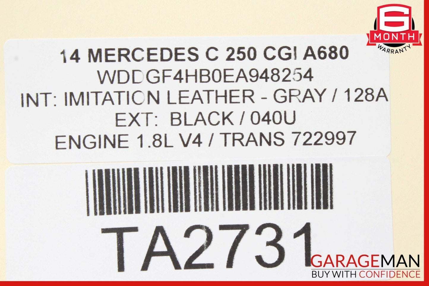 10-14 Mercedes W204 C250 Front Bumper Cover Impact Crash Bar Rebar