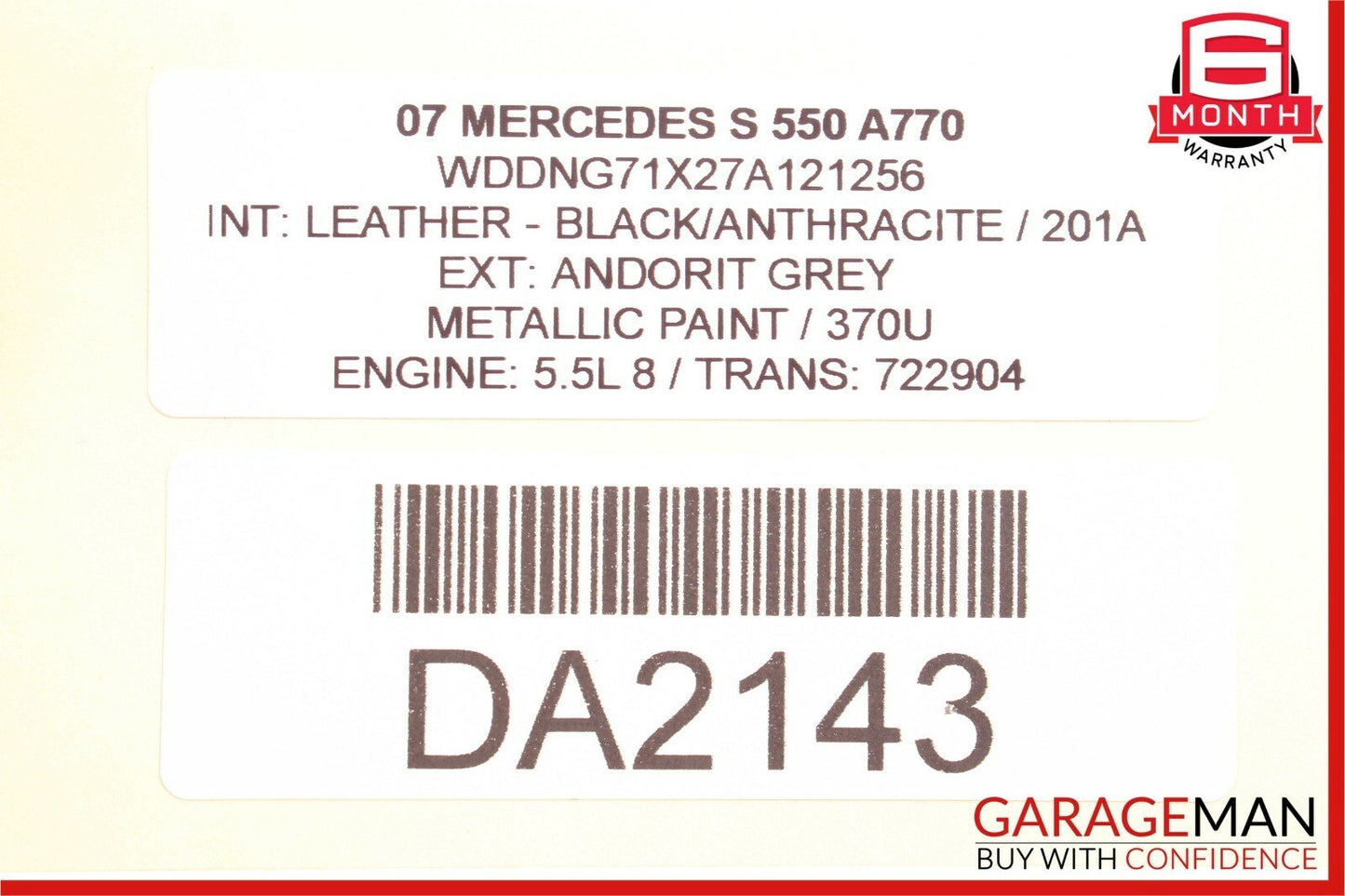 07-09 Mercedes W221 S550 Front Right Seatbelt Seat Belt Retractor Assembly Black
