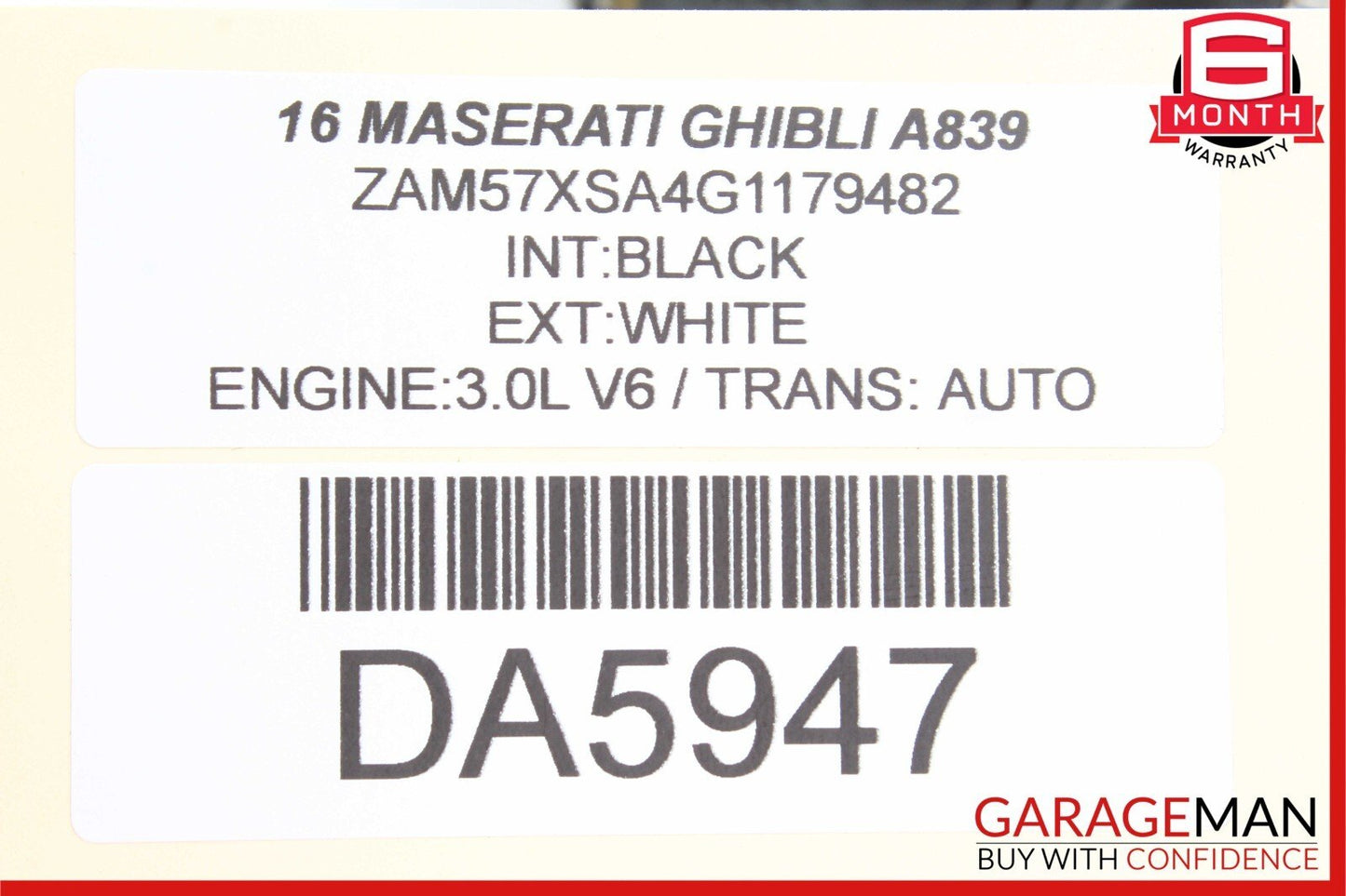 14-17 Maserati Ghibli Rear Right Side Door Lock Latch Actuator Mechanism