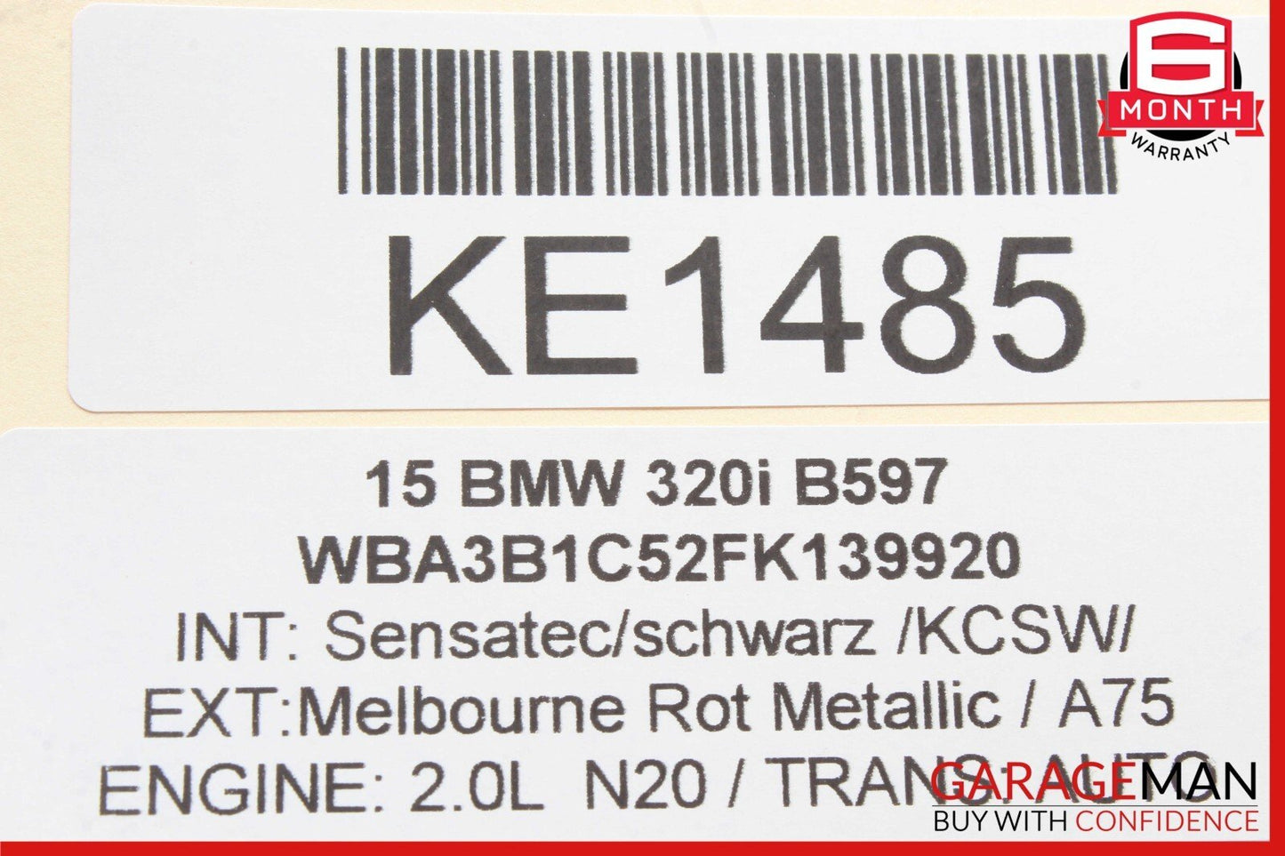 12-18 BMW F30 320i 528i Rear Top Upper Overhead Dome Light Lamp Reading Map OEM