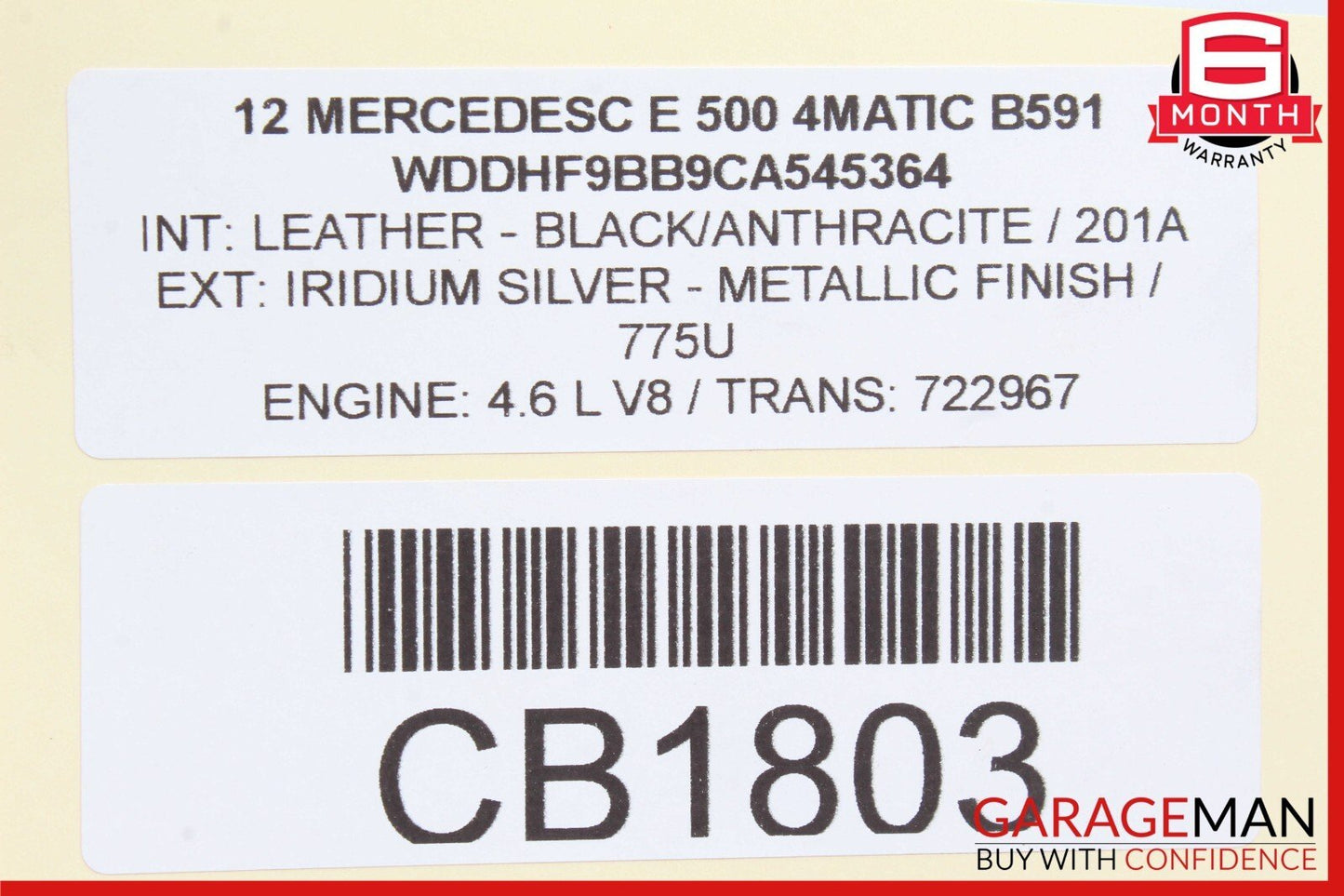 12-18 Mercedes W212 E550 CLS550 4.6L Right Exhaust Pipe Adapter 2781400808 OEM