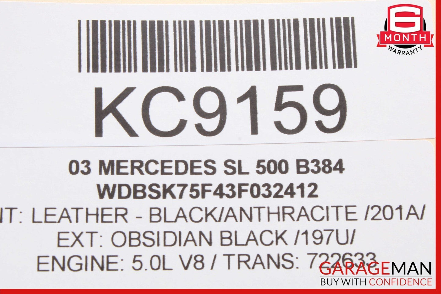 03-11 Mercedes R230 SL500 SL55 AMG Front Left Side Door Window Regulator Motor