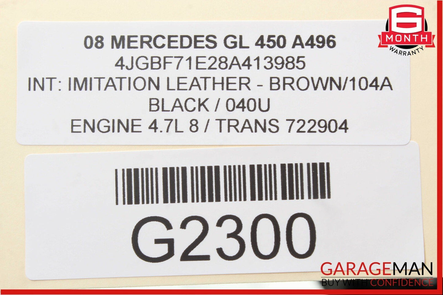 06-13 Mercedes X164 GL450 ML550 GL550 Front Overhead Dome Light Lamp OEM
