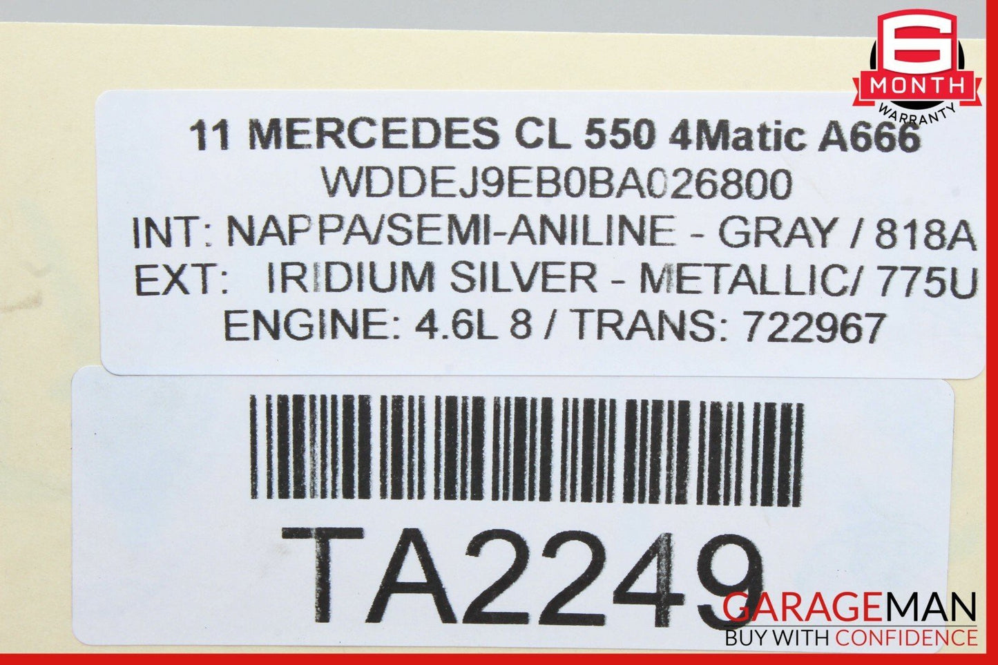 07-13 Mercedes W221 S63 AMG CL550 Rear Diff Differential Carrier Support Bracket