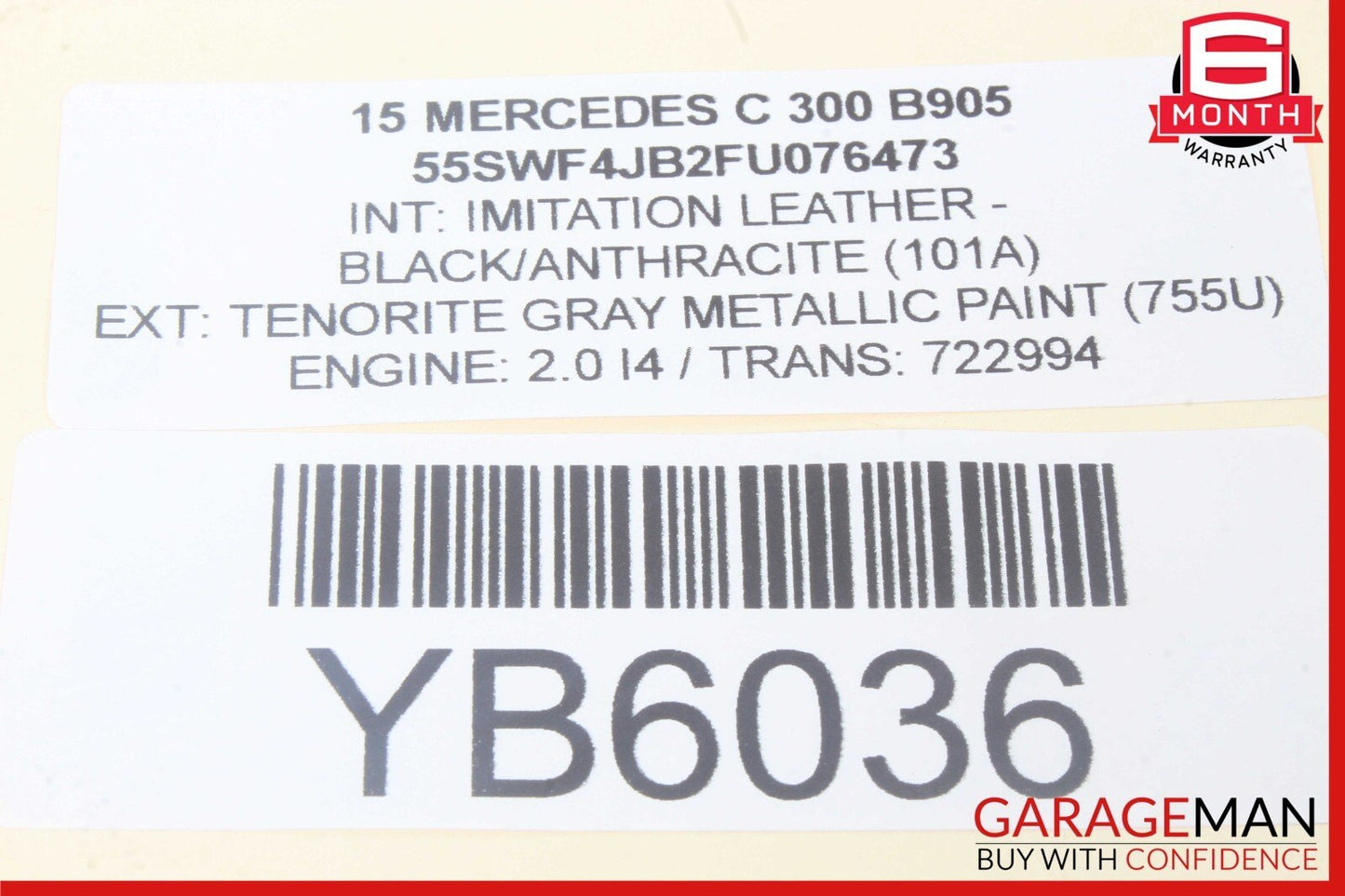 15-20 Mercedes W205 C300 Rear Left Side Exterior Door Handle Keyless Go OEM