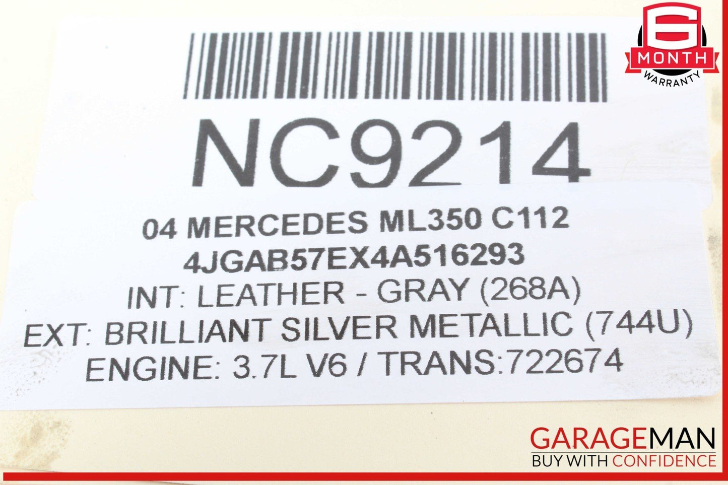 03-08 Mercedes W163 ML350 SL550 Convertible Top Hydraulic Pump Motor OEM