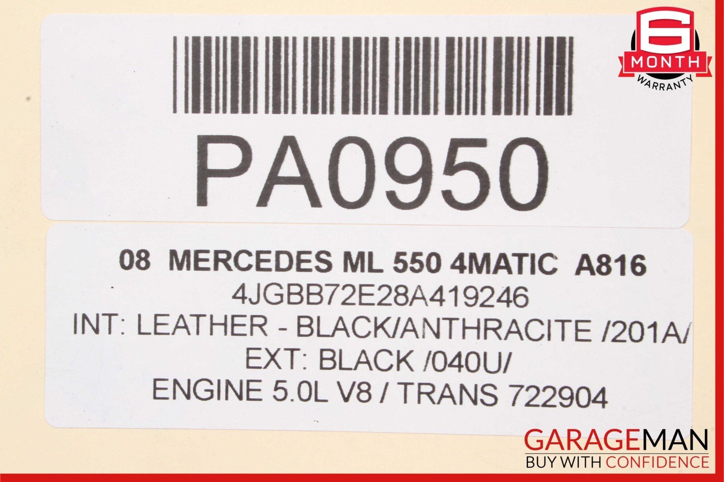 06-13 Mercedes W164 ML550 ML350 Rear Right Wheel Lower Suspension Control Arm