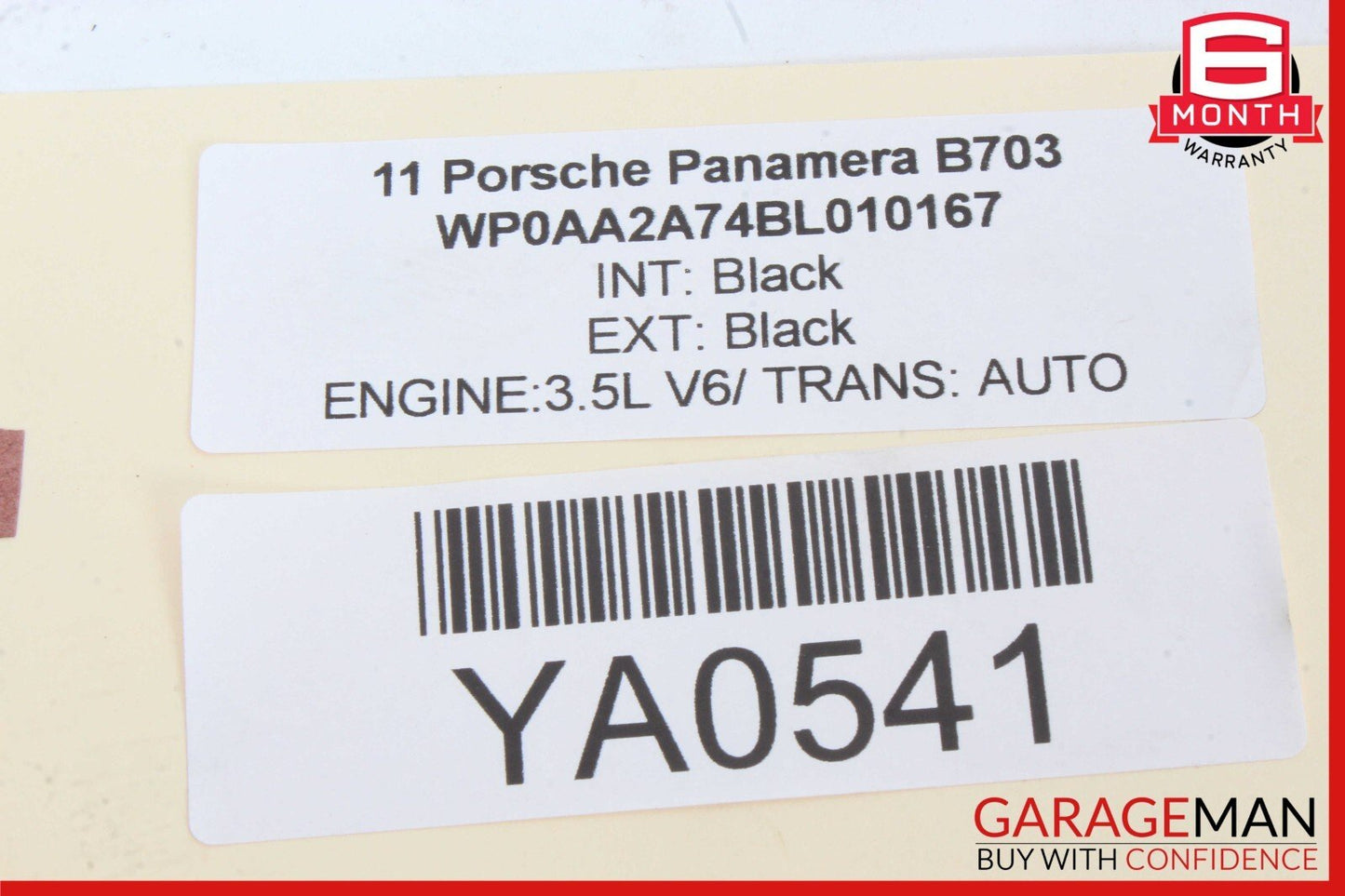 10-16 Porsche Panamera 970 Right Side Exterior Door Handle Keyless Go Black OEM