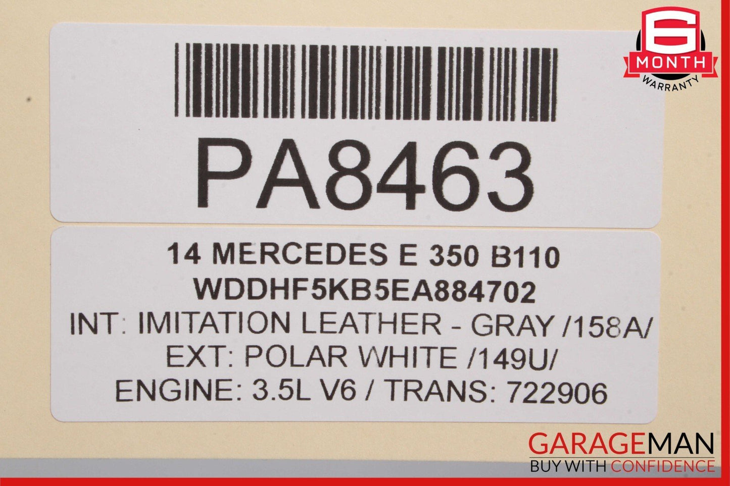 14-16 Mercedes W212 E350 Front Right Side Interior Door Panel Trim Assembly Grey