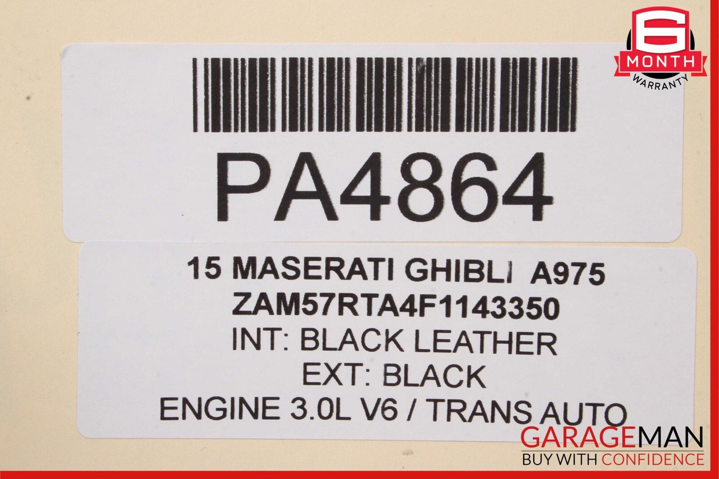 14-17 Maserati Ghibli Rear Bench Lower Bottom Seat Cushion Cover Black OEM