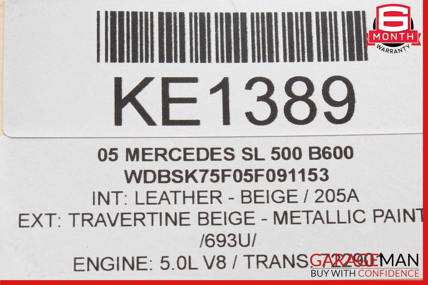 03-12 Mercedes R230 SL500 SL55 AMG SL550 Door Control Module Left Side OEM