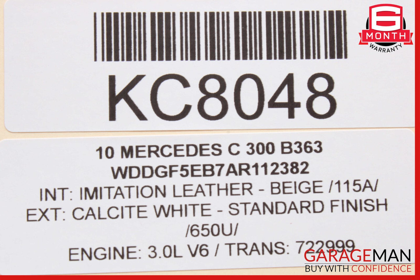 08-11 Mercedes W204 C300 C250 Interior Rear View Mirror Beige OEM