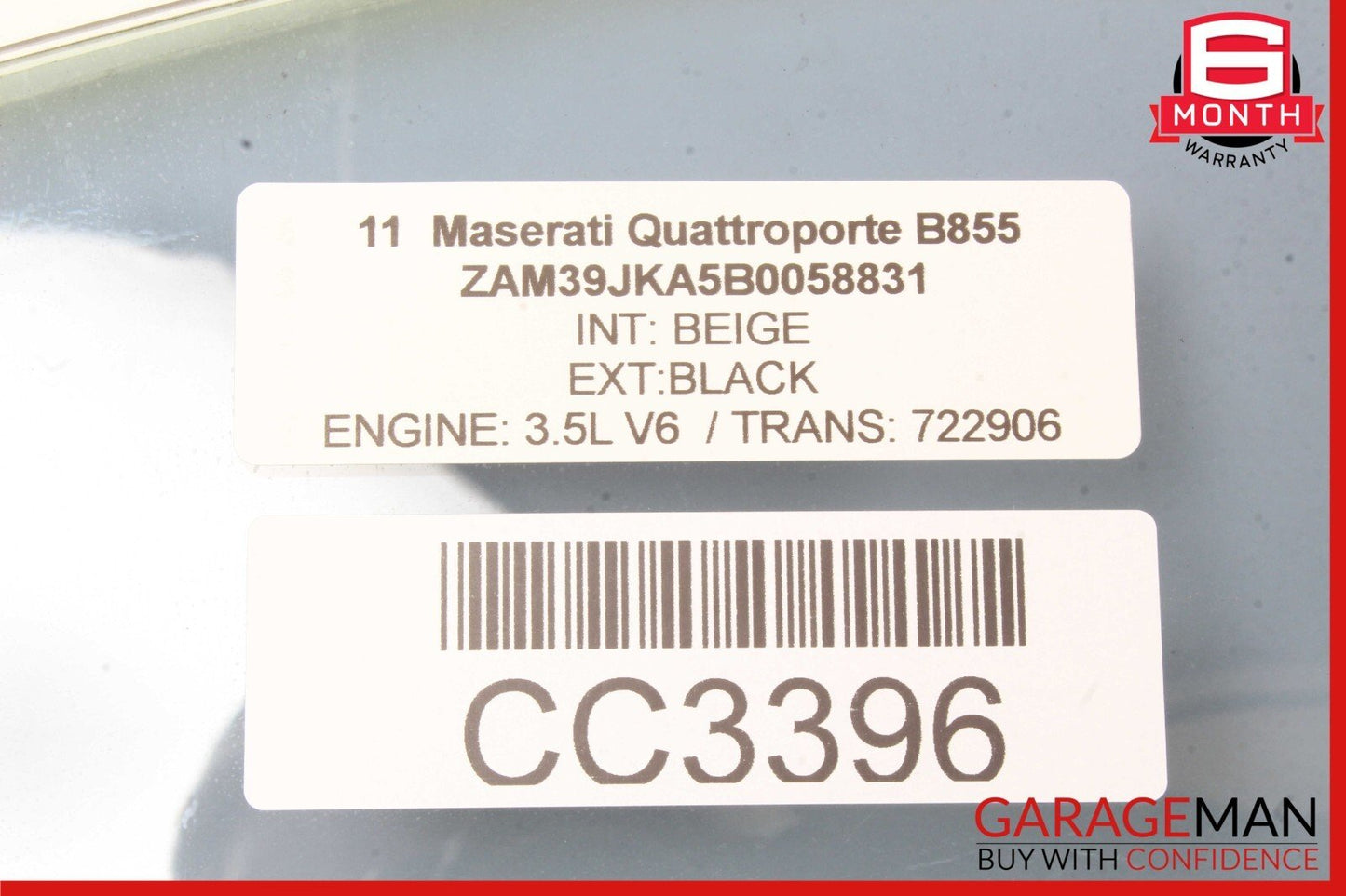 03-13 Maserati Quattroporte M139 Rear Left Side Door Window Glass OEM