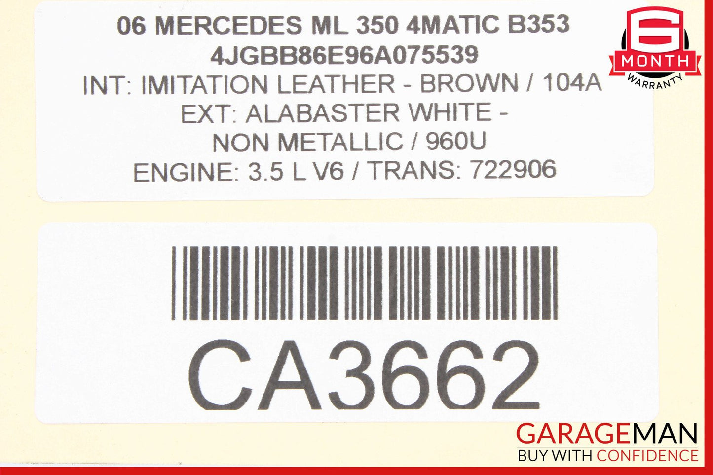 06-09 Mercedes W164 ML350 Front Left Side Foglight Fog Light Trim Cover OEM