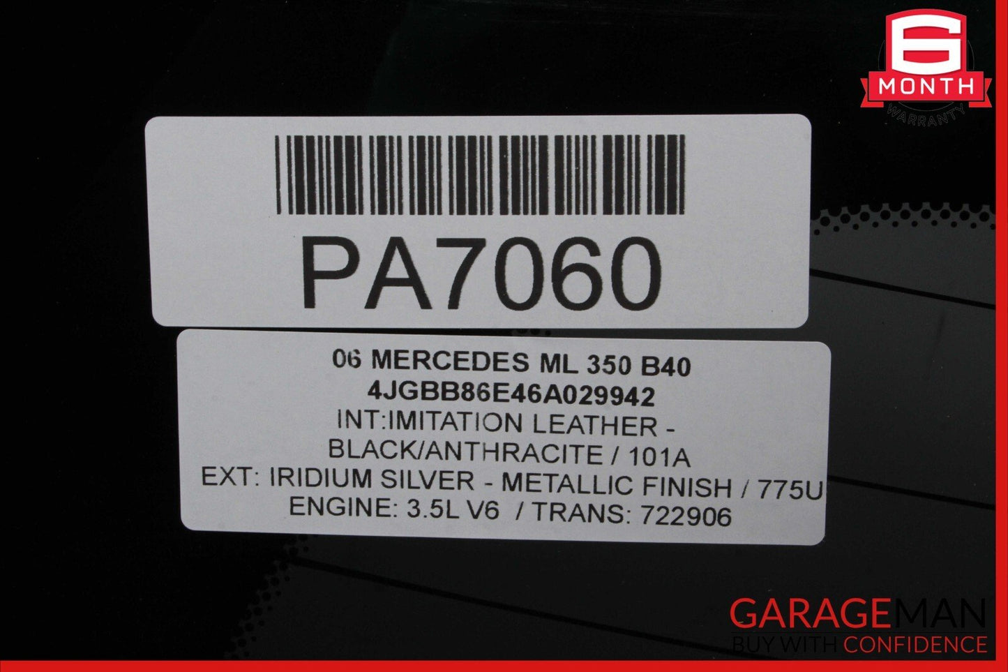 06-11 Mercedes W164 ML500 ML63 AMG Rear Hatch Trunk Windshield Window Glass