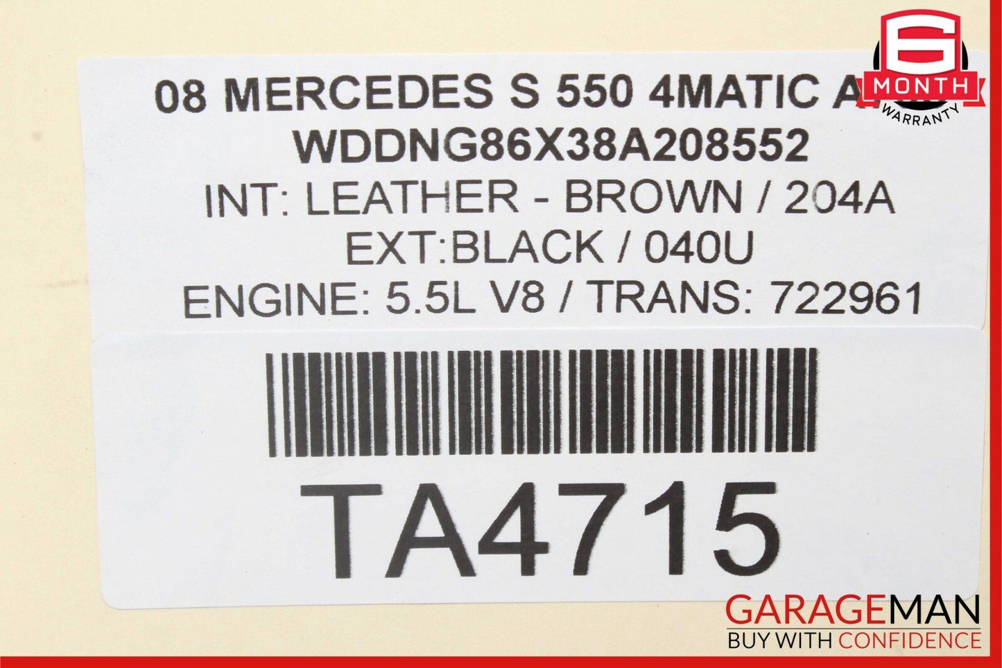 07-11 Mercedes W221 S550 CL550 Engine Air Intake Cleaner Filter Box Assembly OEM