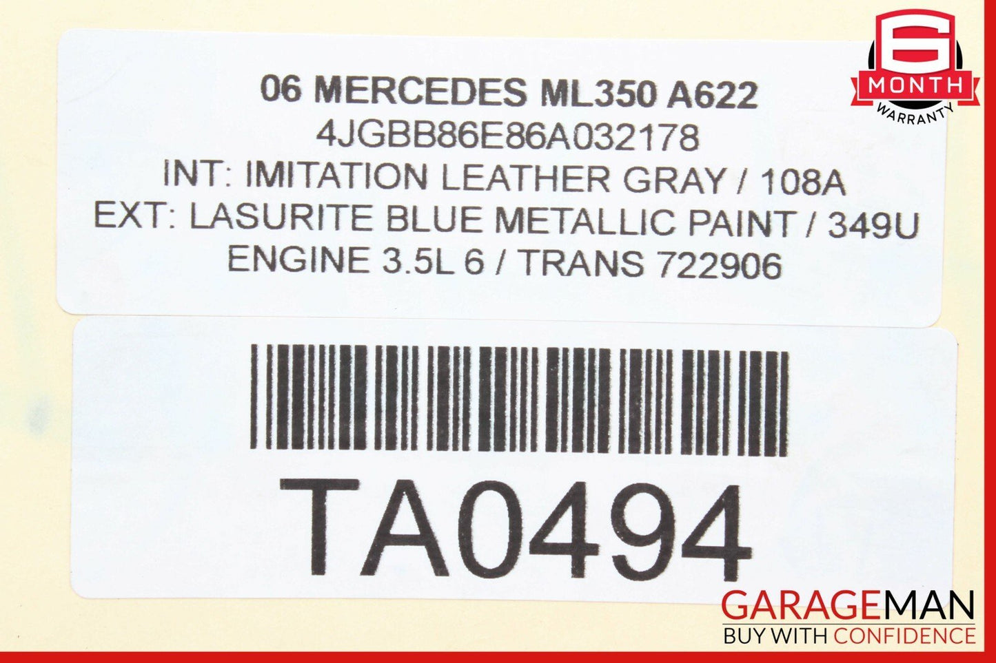 06-12 Mercedes W164 ML350 Rear Left / Right Side Suspension Upper Control Arm