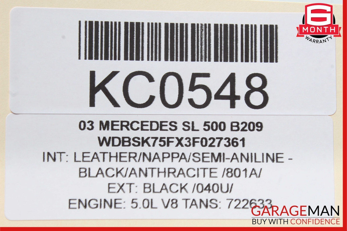 03-06 Mercedes R230 SL500 Front Right Door Keyless Go Entry Antenna Module OEM