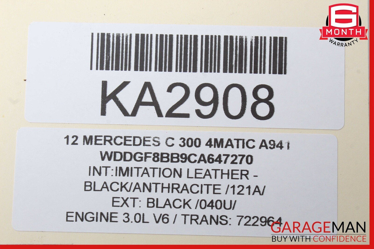 08-14 Mercedes W204 C300 4MATIC Rear Right Side Door Lock Latch Actuator OEM