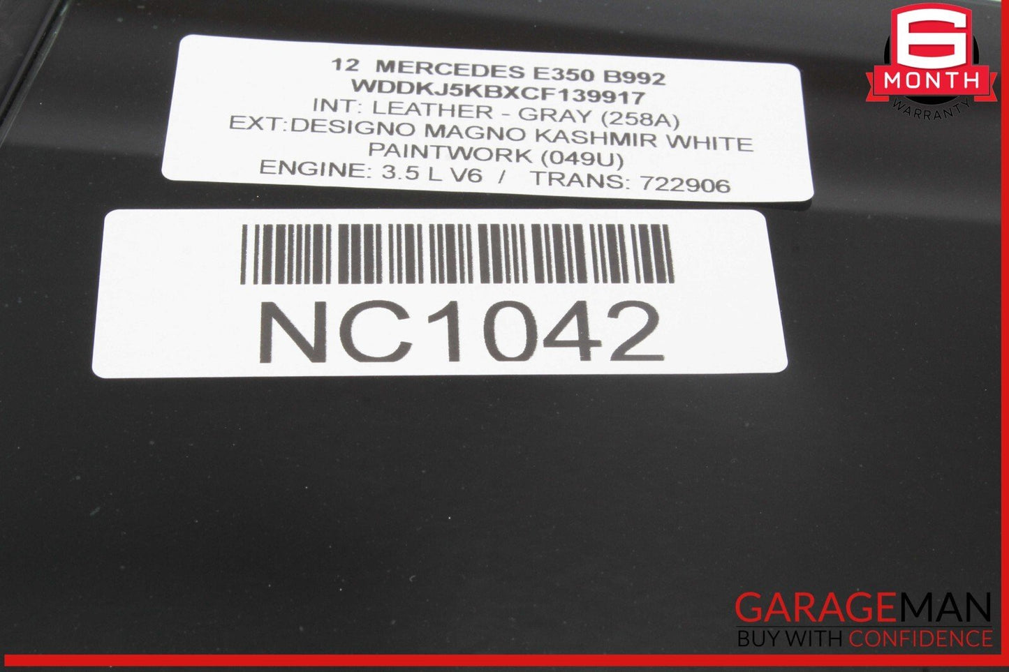 11-17 Mercedes W207 E350 E400 Convertible Rear Left Quarter Door Window Glass