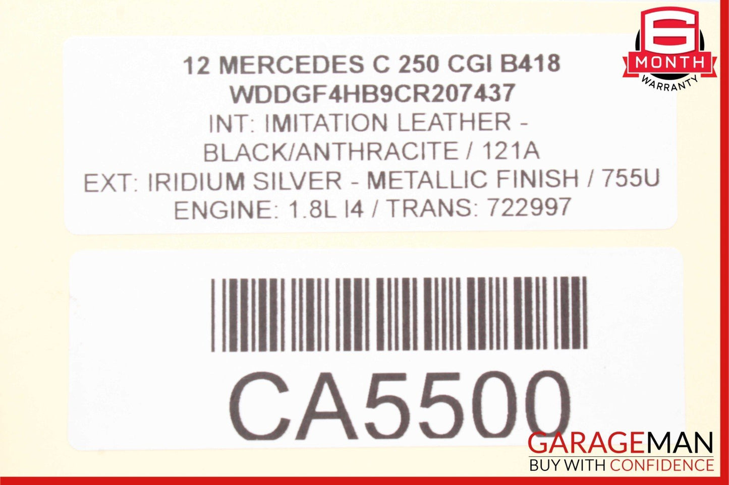 08-14 Mercedes W204 C250 C350 Front Left Driver Side RWD Upper Control Arm OEM