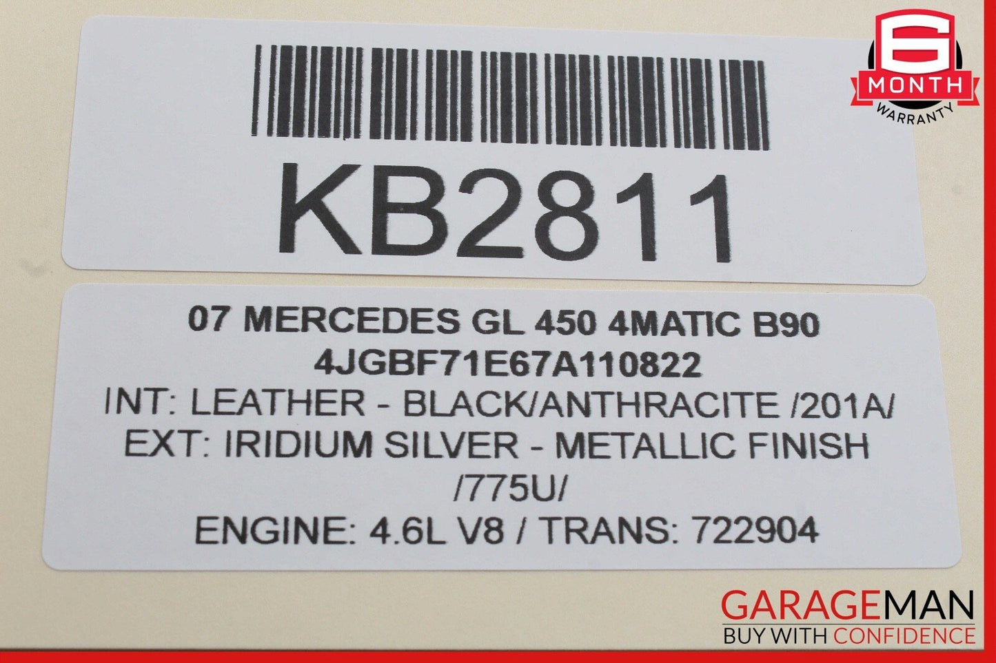 06-11 Mercedes X164 GL450 4Matic Rear A/C Heater Climate Control Switch Unit OEM