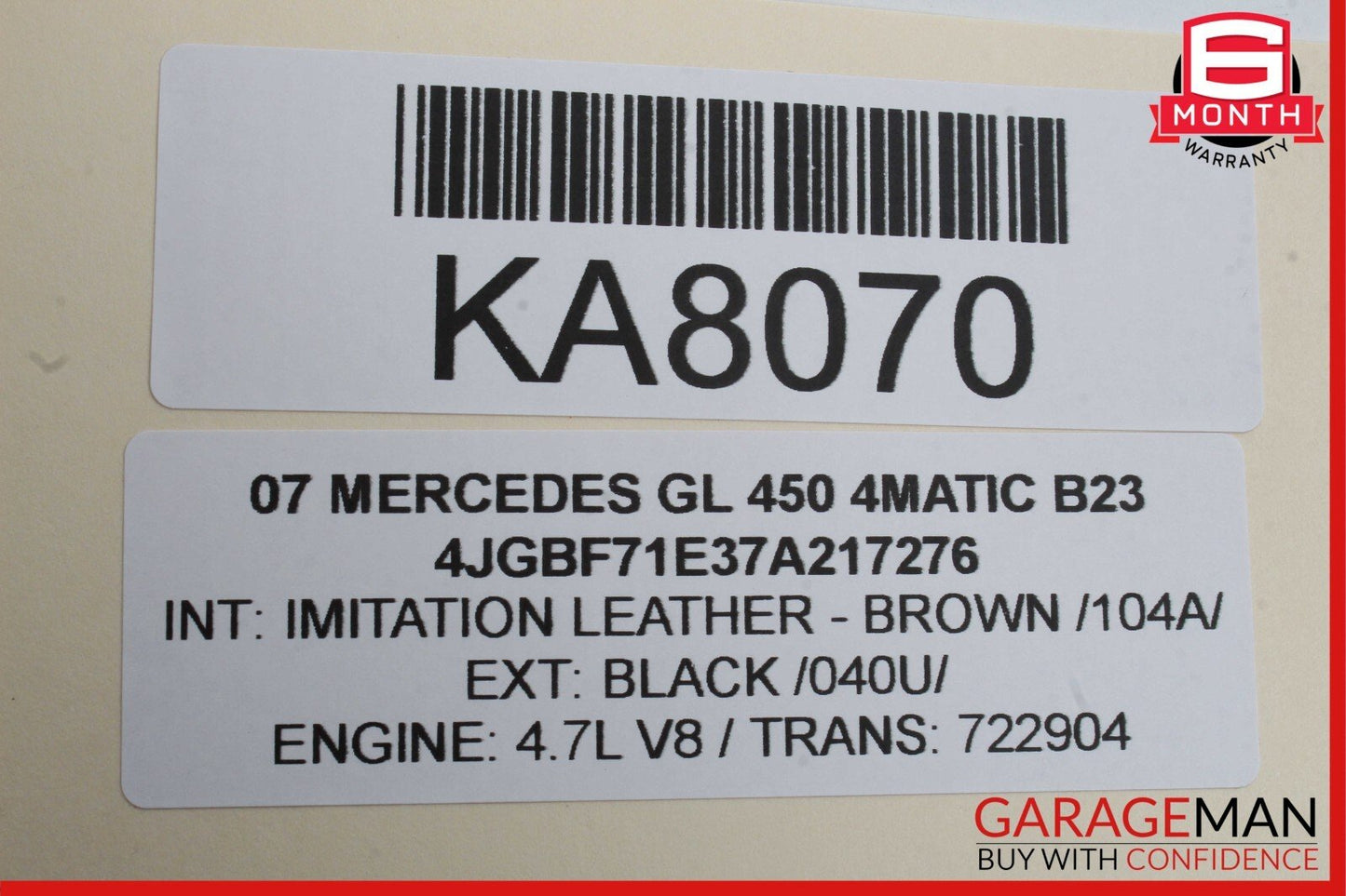 06-13 Mercedes X164 GL450 4Matic Front Right Window Regulator Motor Unit OEM