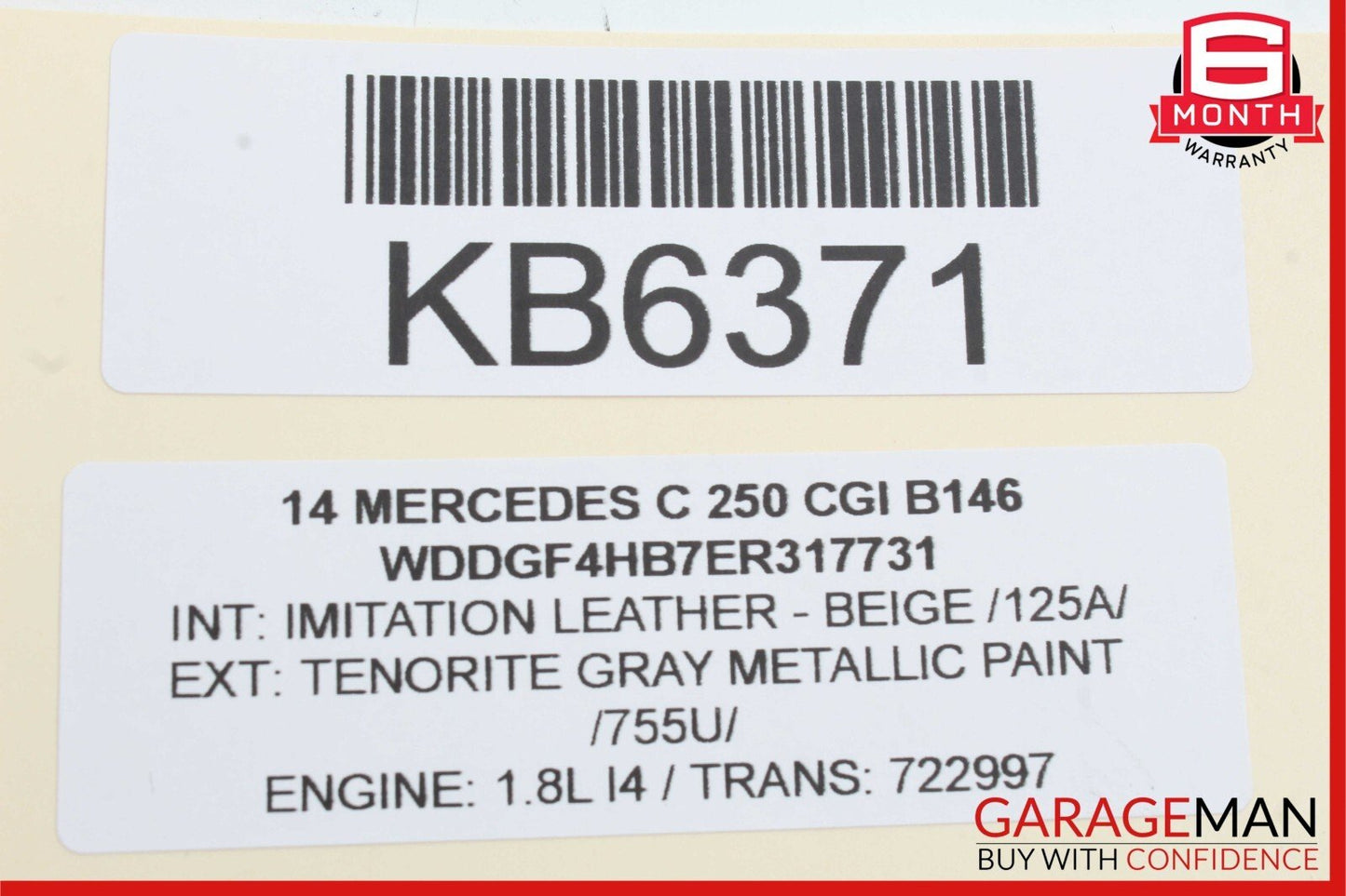 08-15 Mercedes W204 C250 Trunk Lid Latch Lock Actuator w/ Cylinder Mechanism OEM