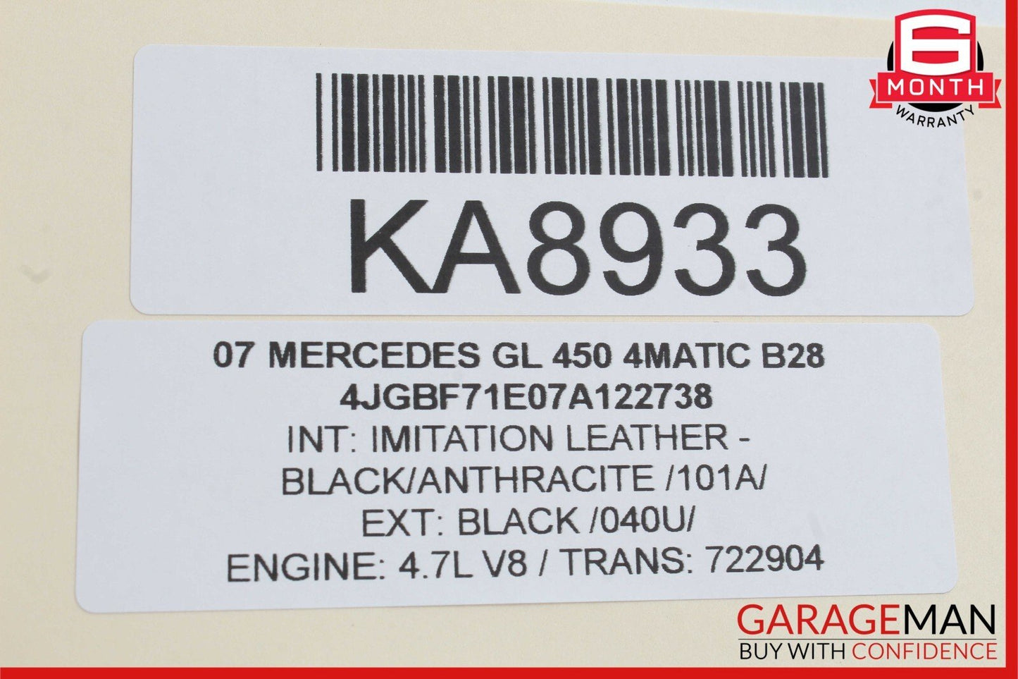 06-08 Mercedes W251 R350 ML500 GL450 Driver Steering Wheel Airbag Grey OEM