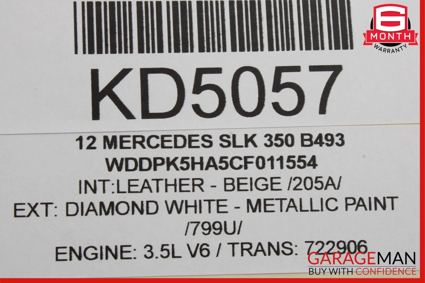 12-20 Mercedes R172 SLK350 Convertible Trunk Right Assist Lift Cylinder OEM