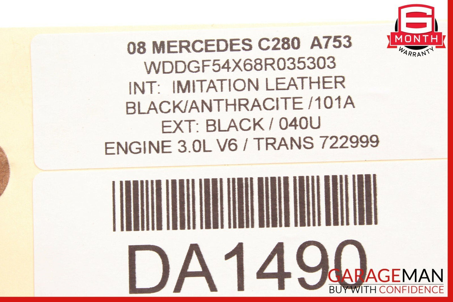 08-09 Mercedes W204 C280 C63 AMG Front Right Side Mirror Door Rear View Black