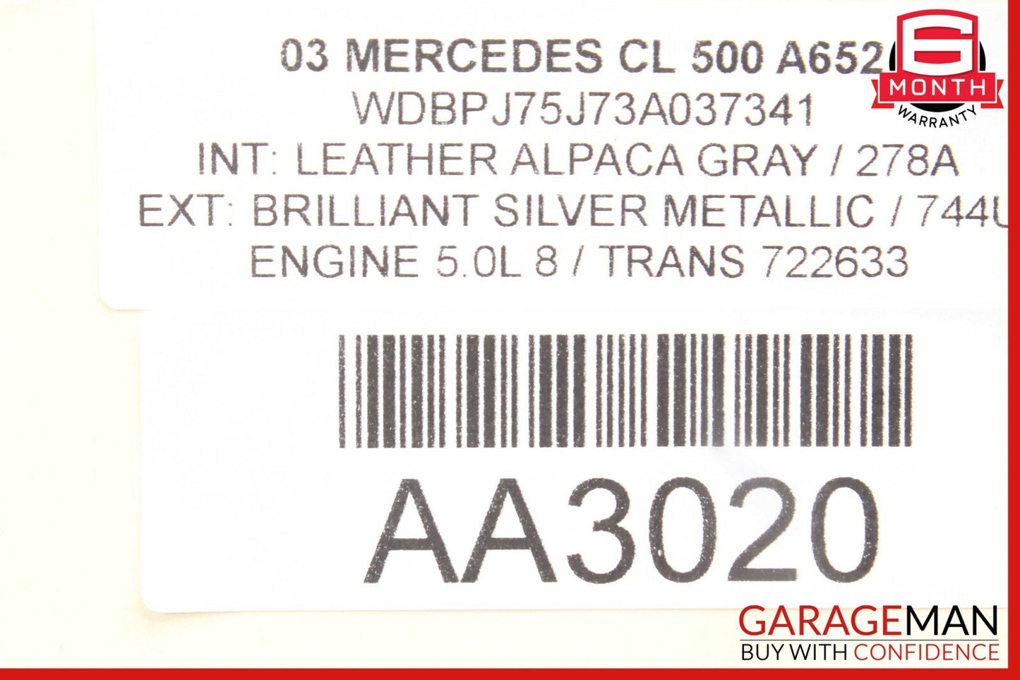 00-06 Mercedes W215 CL500 S500 Parktronic Parking Control Module 0335453332 OEM