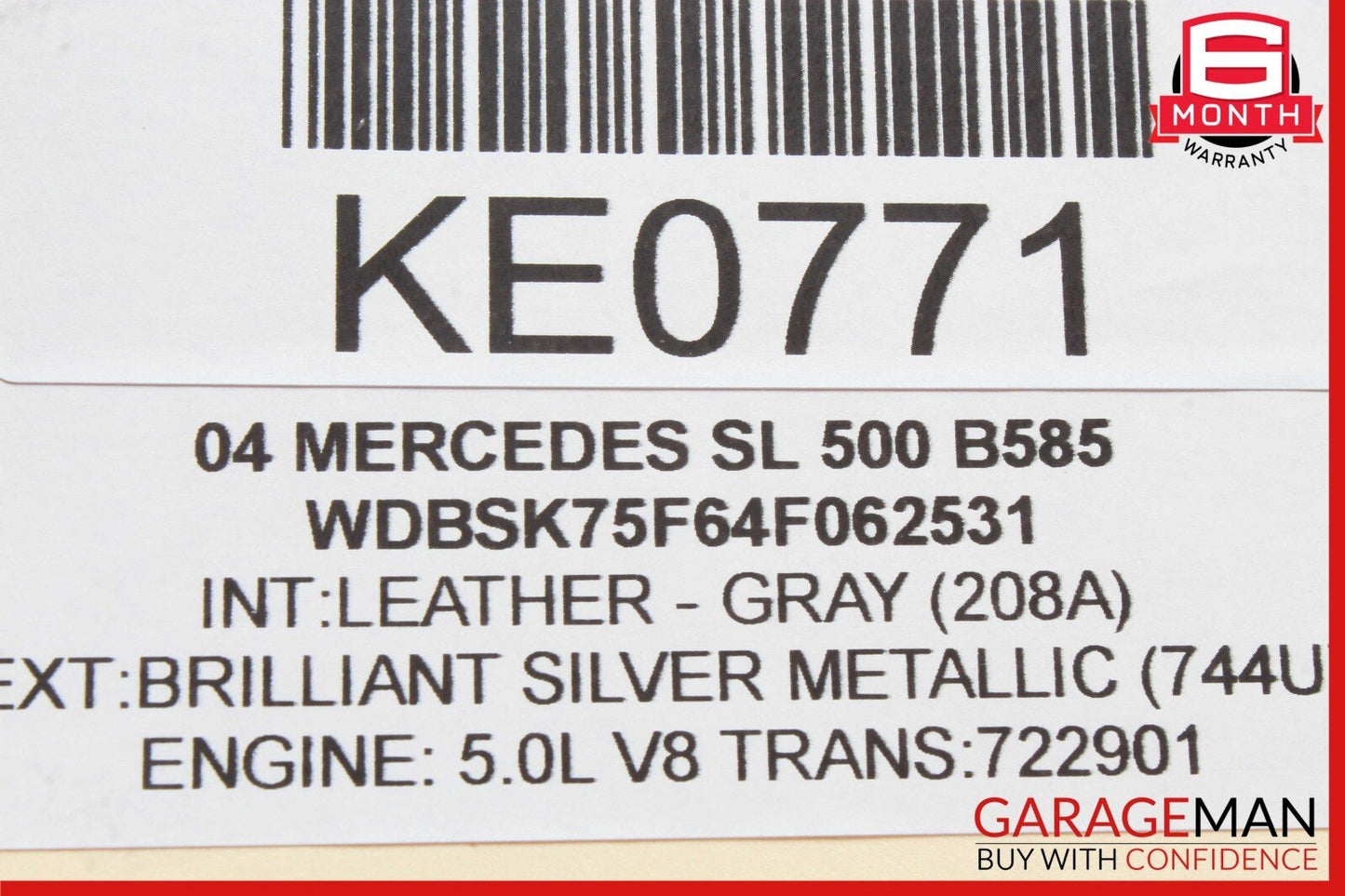 03-12 Mercedes R230 SL500 SL550 SL55 AMG Door Control Module Right Side OEM
