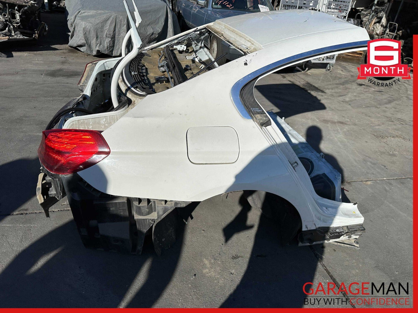 13-19 BMW 650i F06 Rear Trunk & Quarter Panel Body Structural Cut Assembly White