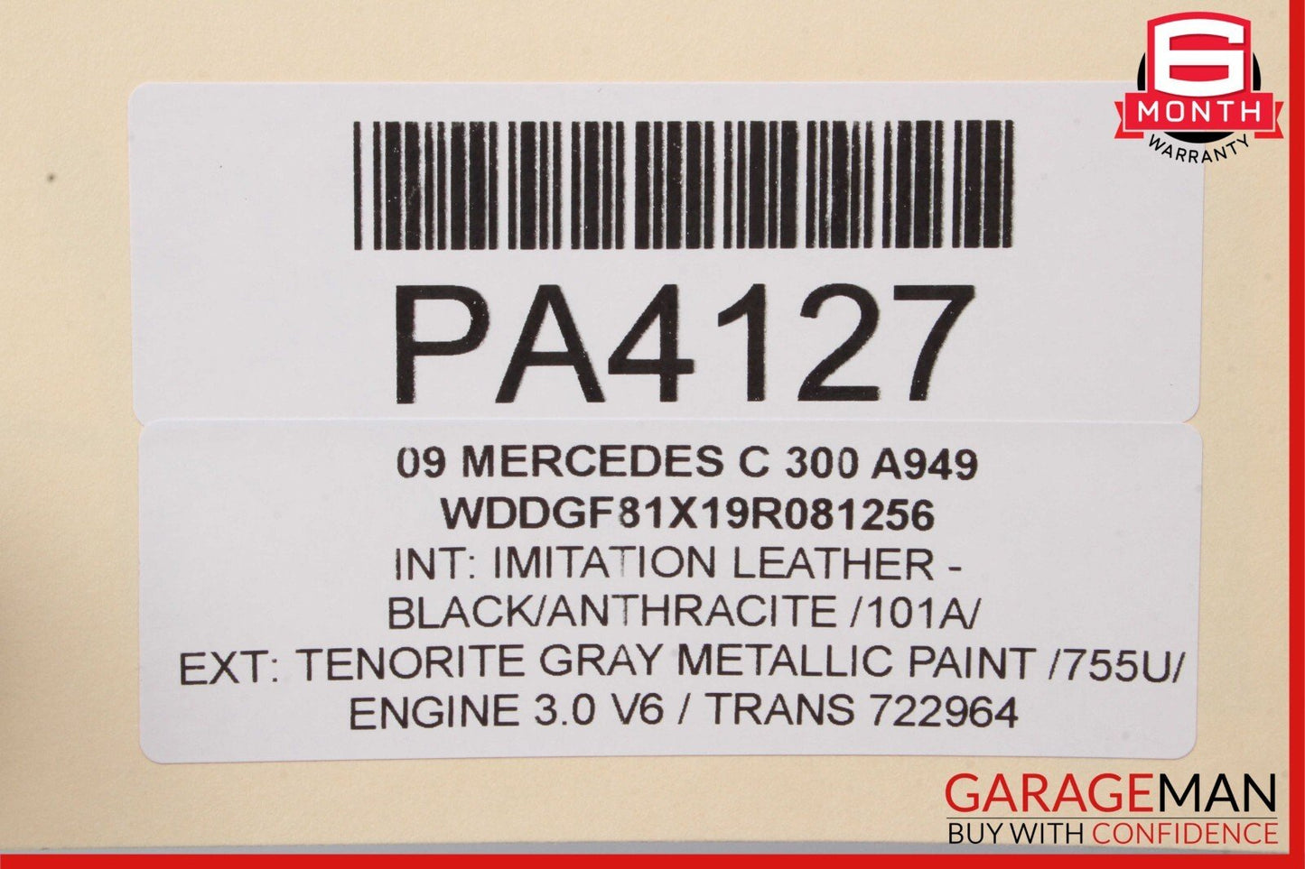 08-14 Mercedes W204 C250 C300 Front Right Seat Top Upper Cushion OEM