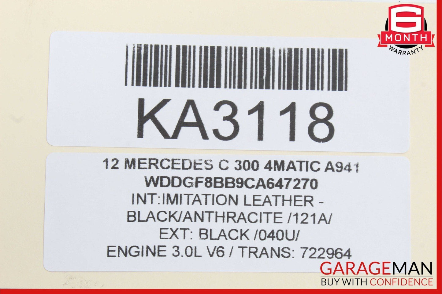08-14 Mercedes W204 C300 Rear Right or Left Side Drive Axle Shaft CV Shaft