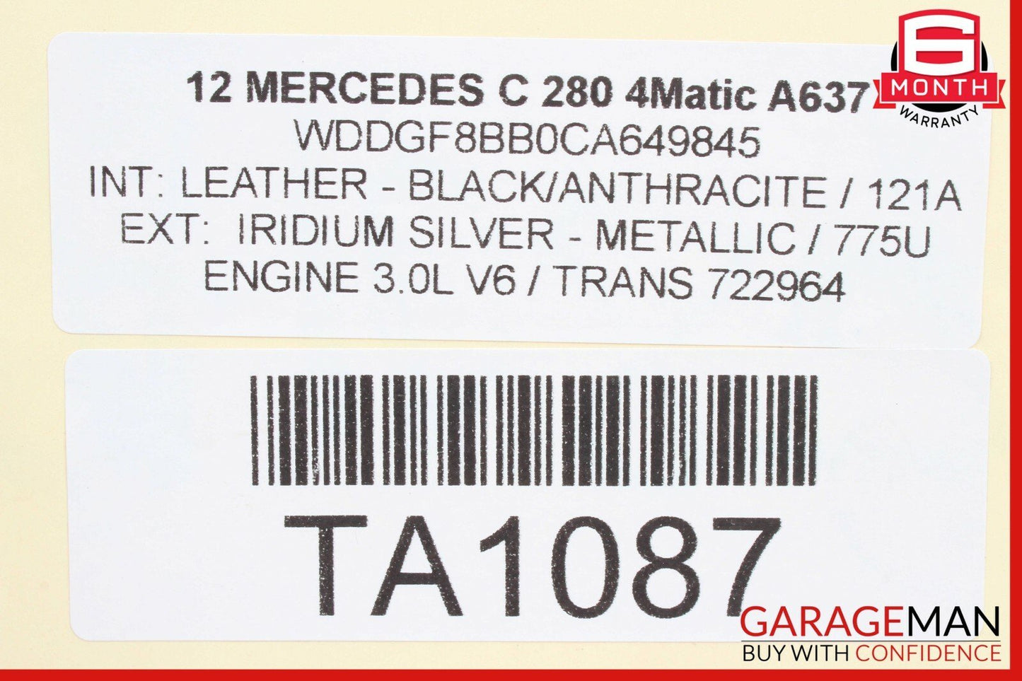 08-14 Mercedes W204 C300 Rear Left Exterior Door Handle w/ Actuator Latch Set