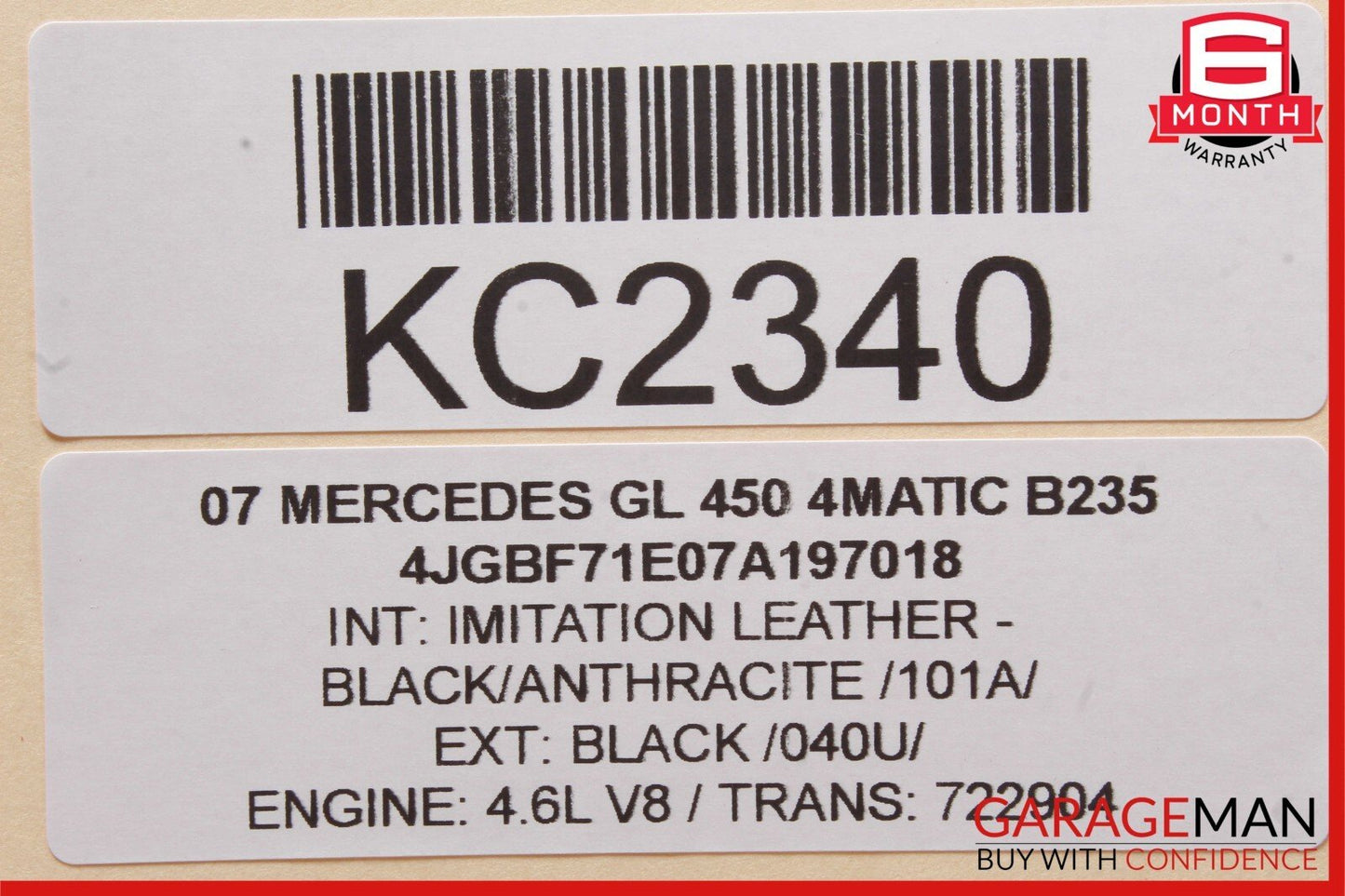 07-16 Mercedes X164 GL450 4MATIC 3rd Third Row Seat Motor 1648201942 OEM