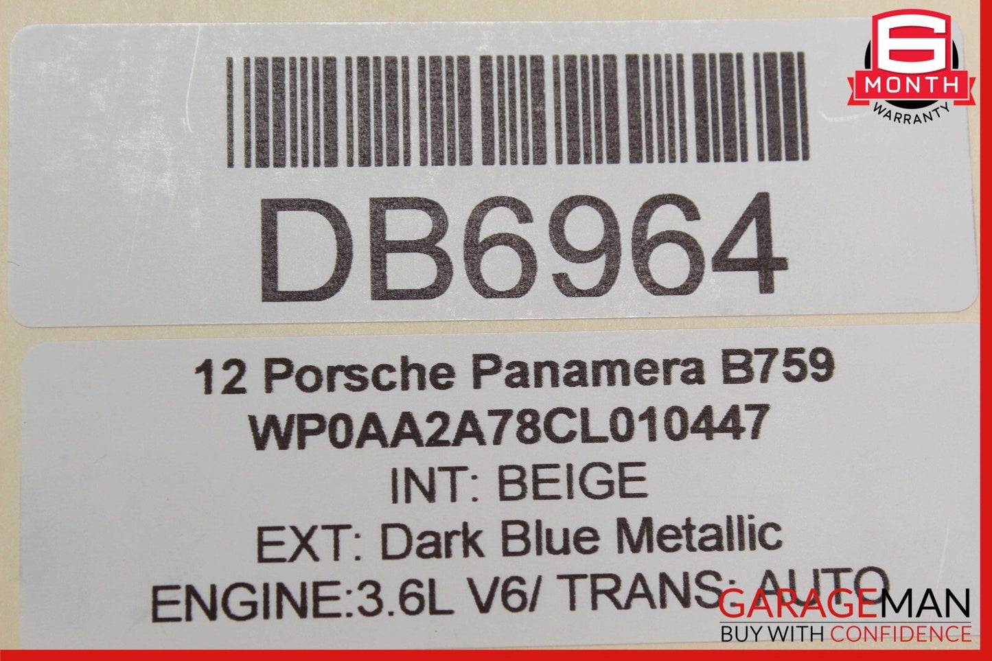 10-16 Porsche Panamera 970 Rear Left Driver Side Exterior Door Shell Dark Blue